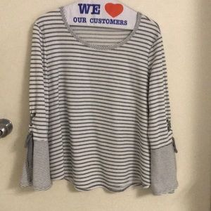 Misses striped pullover top, worn once